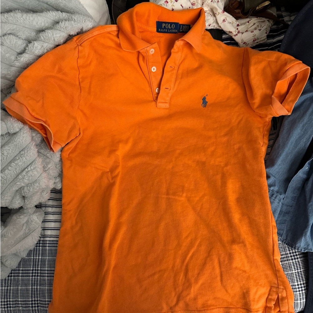 Ralph Lauren Orange Short-Sleeve Polo with Navy Pony